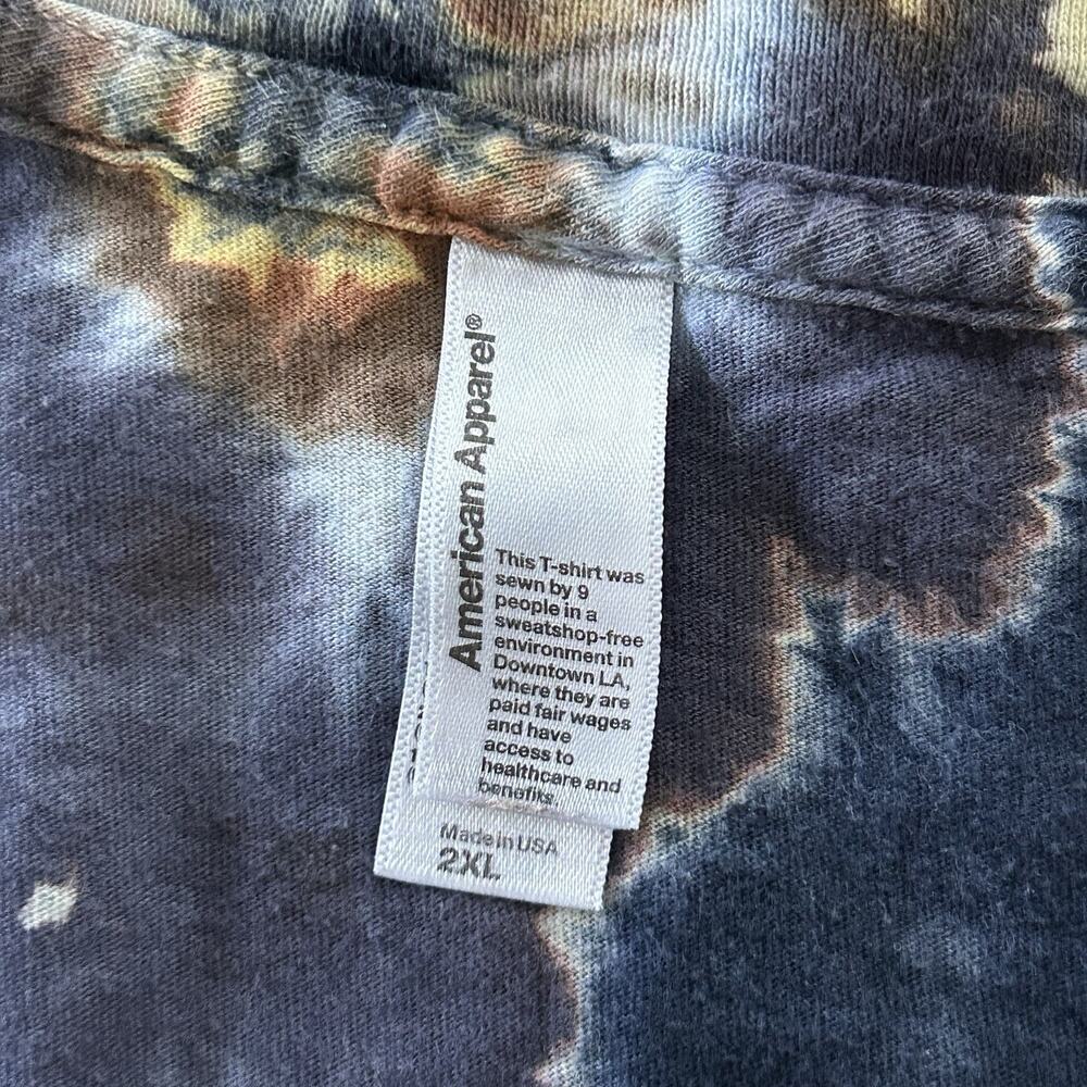 American Apparel Tie Dye T Shirt Mens 2XL USA Made Grunge Festival Earth Tone - Picture 5 of 9
